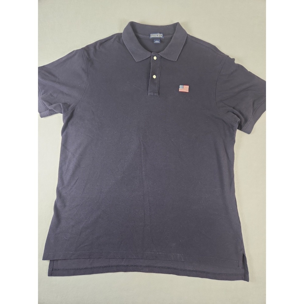 Lands End Mens Patriotic Polo Navy Sz X-l